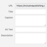 Screenshot of the alt text and image description input screen on the inclusive publishing website