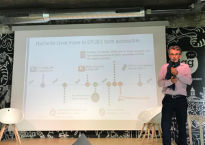 Luc Audrain presents on EPUB 3 and workflows within Hachette Livre