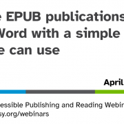 WordToEPUB Webinar opening slide