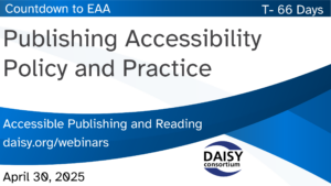 Publishing Accessibility Policy and Practice webinar title slide